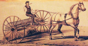 Horse-drawn dump rake